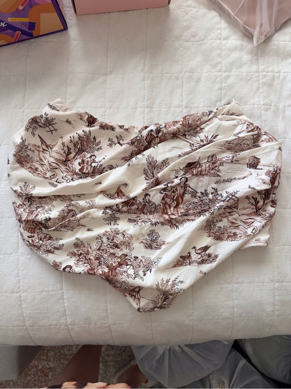 NWT Fashion Nova Cream and Brown Corset Top